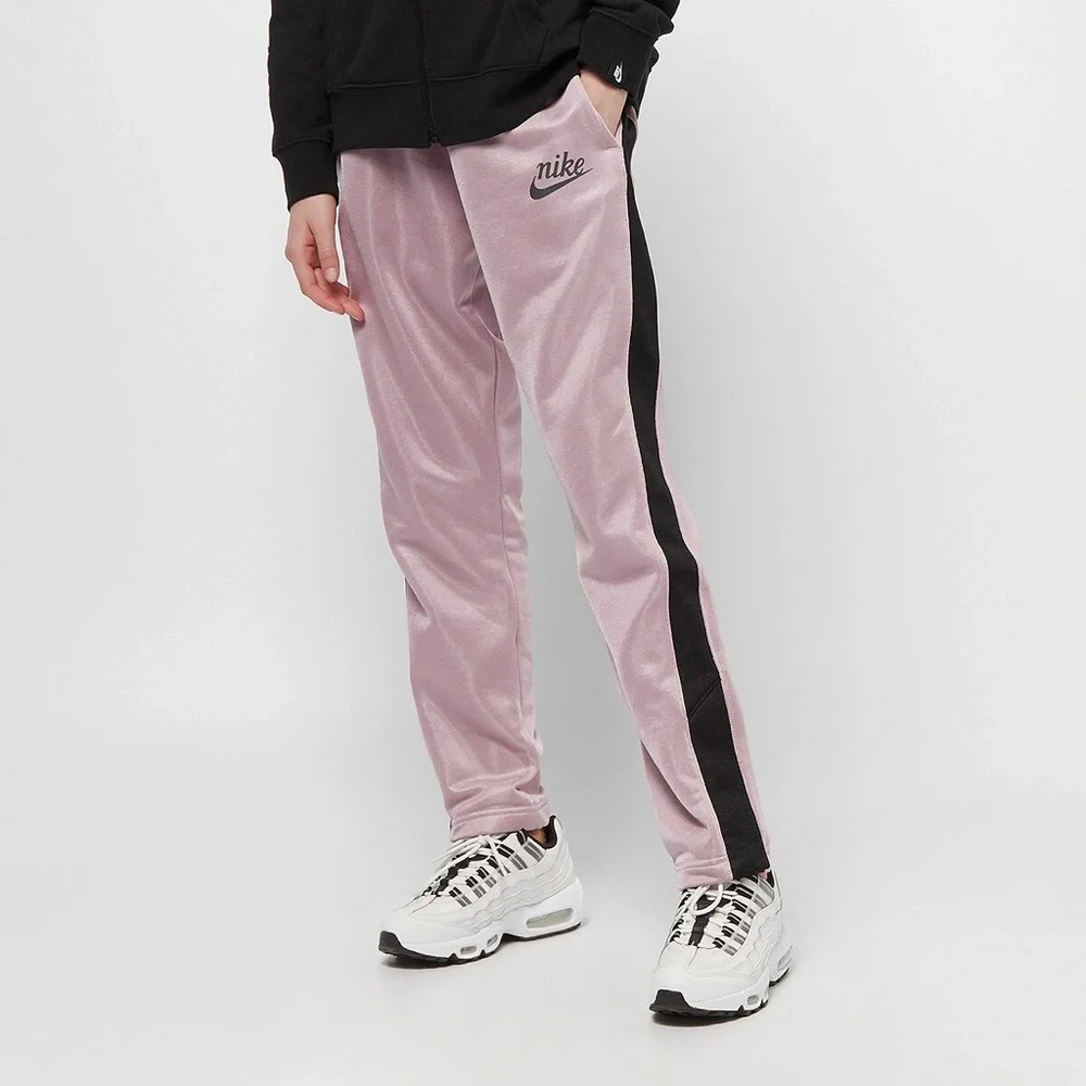 Nike Kids' Light Purple Track Pants with Black Side Stripe Size Medium